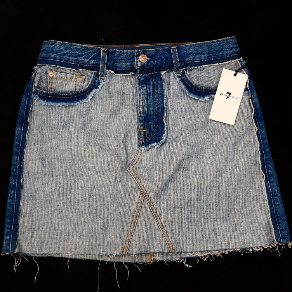 7 All for Man Kind Two Toned Denim Skirt